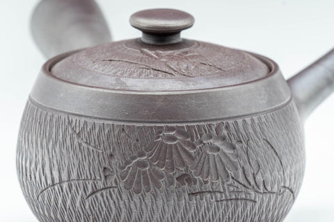 Japanese Kyusu - Engraved Banko-yaki Obi-ami 360 Strainer Teapot - 250ml - Tezumi
