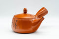 Japanese Kyusu - Engraved Floral Kanji Tokoname-yaki Teapot - 350ml - Tezumi