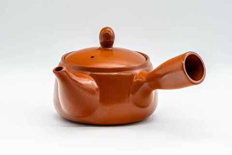 Japanese Kyusu - Engraved Floral Kanji Tokoname-yaki Teapot - 350ml - Tezumi