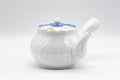 Japanese Kyusu - White Porcelain Arita-yaki Debeso Teapot - 300ml - three-quarter view showing the side handle and spout