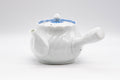 Japanese Kyusu - White Porcelain Arita-yaki Debeso Teapot - 300ml - three-quarter view from the opposite side
