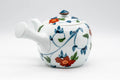 Tezumi — Japanese Kyusu - Floral White Porcelain Arita-yaki Teapot - 400ml — side view showing the spout