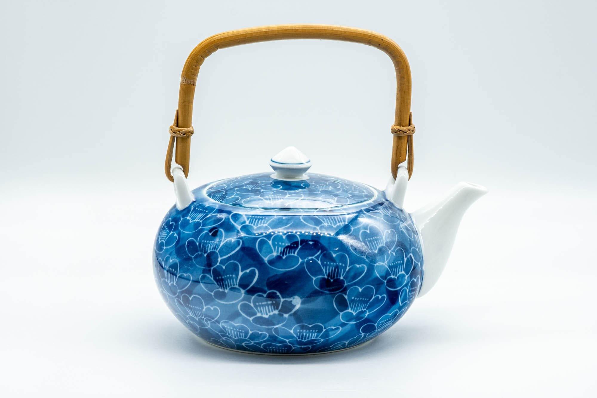Japanese Dobin - Blue Floral Porcelain Arita-yaki Teapot - 500ml - Tezumi