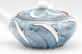 Japanese Kyusu - Porcelain Swirl Debeso Teapot - 280ml - angled view showing the side handle