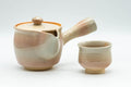 Japanese Tea Set - 椿窯 天鵬山 Tsubaki Kiln Hagi-yaki Do-ake Kyusu Teapot with 2 Yunomi Teacups - Tezumi