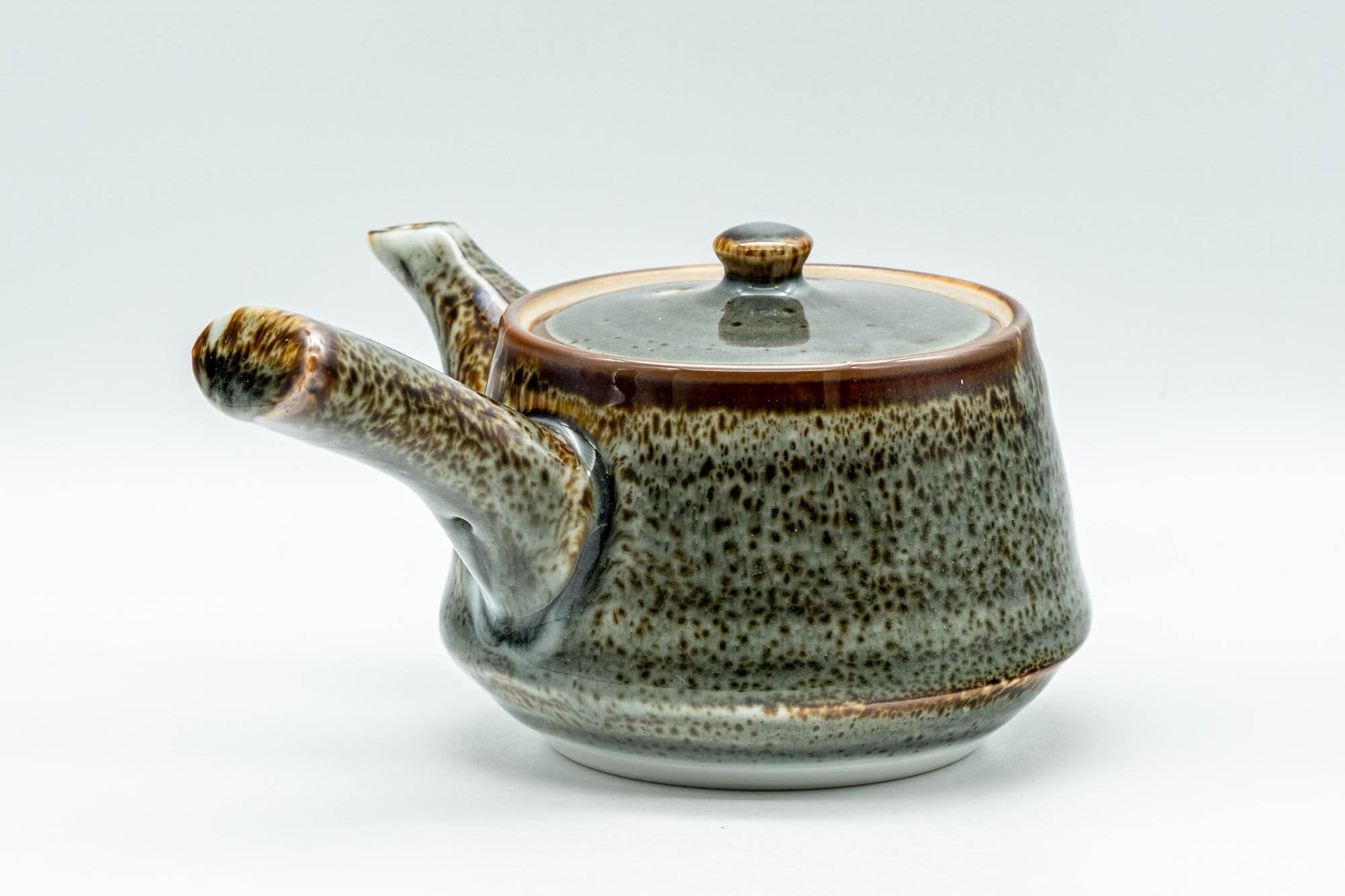 Japanese Tea Set - Drip-Glazed Debeso Kyusu Teapot with 5 Yunomi Teacups