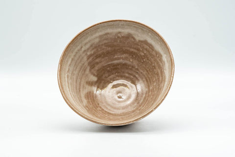 Japanese Matcha Bowl - Beige and White Drip-Glazed Ido-gata Chawan - 200ml - Tezumi