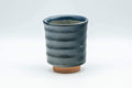 Tezumi — Japanese Teacup - Matte Blue Spiraling Yunomi - 160ml — front view from another angle