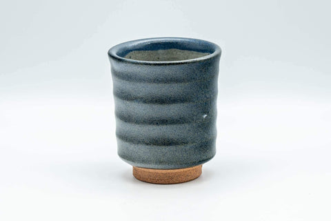 Tezumi — Japanese Teacup - Matte Blue Spiraling Yunomi - 160ml — front view from another angle