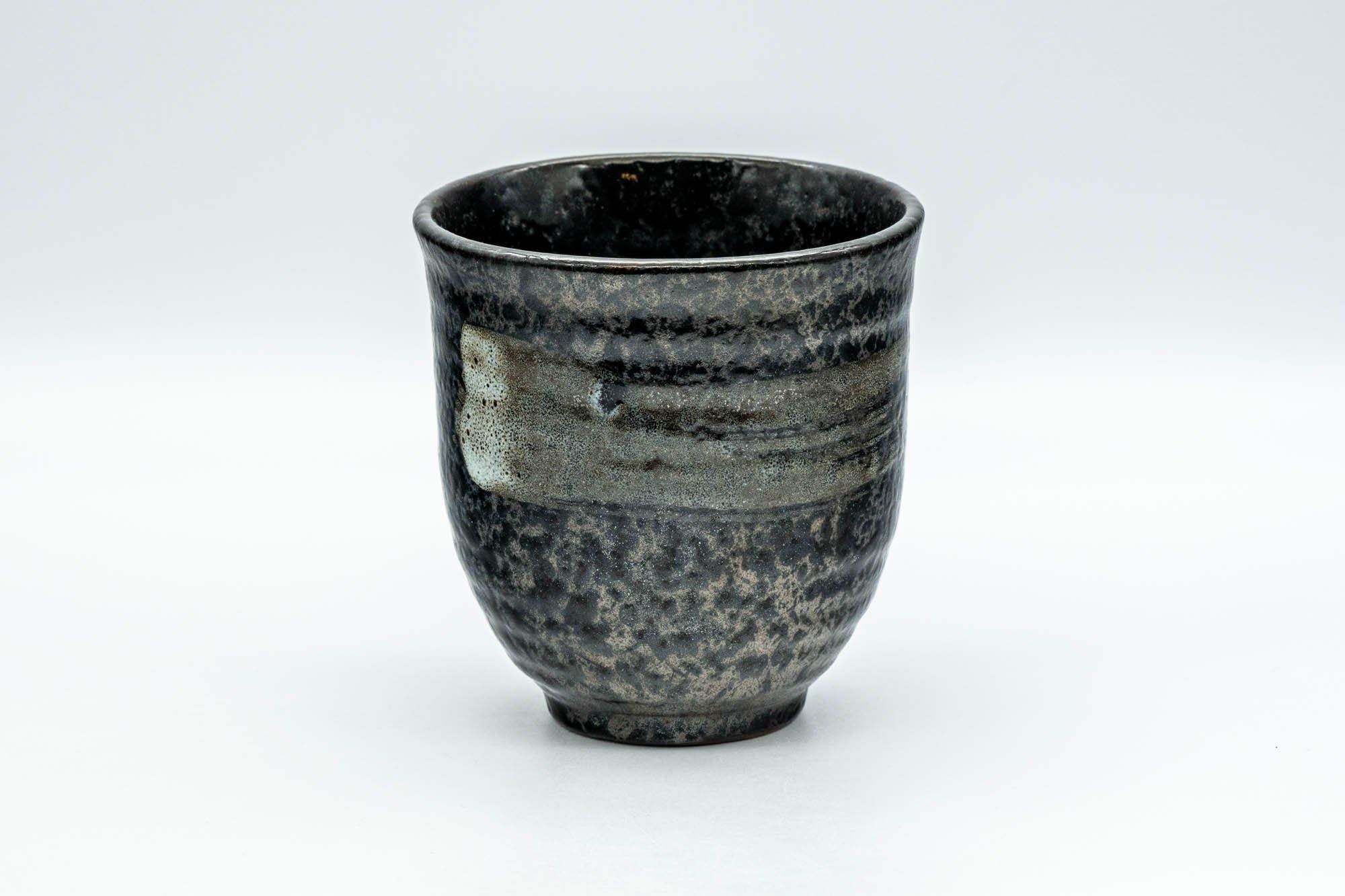Japanese Teacup - Hakeme Spotted Black Glazed Yunomi - 180ml - Tezumi