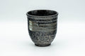 Tezumi — Japanese Teacup - Hakeme Spotted Black Glazed Yunomi - 180ml — front view