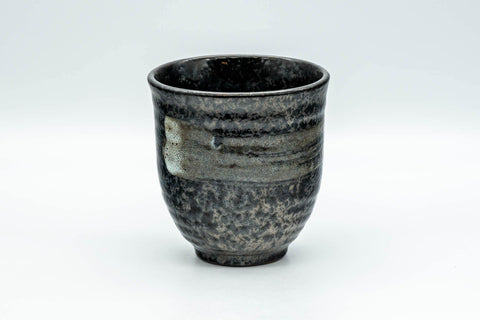 Tezumi — Japanese Teacup - Hakeme Spotted Black Glazed Yunomi - 180ml — front view
