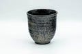 Tezumi — Japanese Teacup - Hakeme Spotted Black Glazed Yunomi - 180ml — front view from another angle