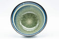 Tezumi — Japanese Teacups - Pair of Celadon Snowflake Glazed Yunomi - 100ml — tipped to show the interior