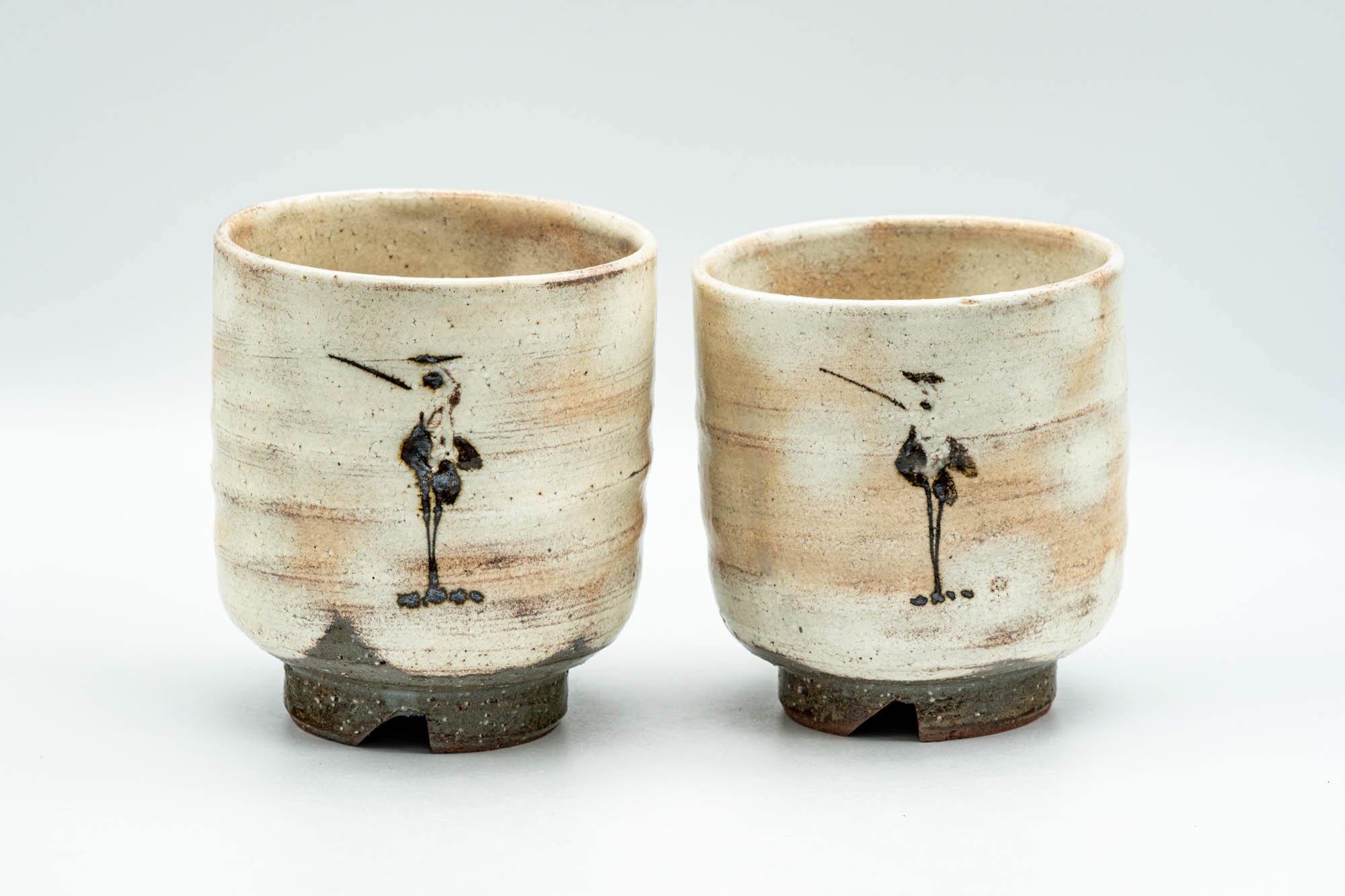 Japanese Teacups - Pair of Gohonte Glazed Meoto Yunomi - Tezumi