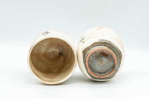 Japanese Teacups - Pair of Gohonte Glazed Meoto Yunomi - Tezumi