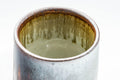 Tezumi — Japanese Teacups - Pair of Drip-Glazed Lidded Meoto Yunomi — closeup of the glaze