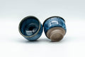 Tezumi — Japanese Teacups - Pair of Blue Gradient Glazed Guinomi - 40ml — front view