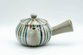 Japanese Kyusu - Multi-Colour Striped Debeso Teapot - 350ml - Tezumi