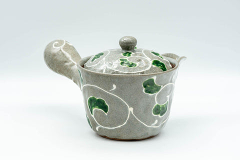 Tezumi — Japanese Kyusu - Green Vines Do-ake Teapot - 280ml — three-quarter view from the opposite side