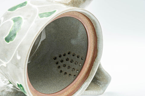 Tezumi — Japanese Kyusu - Green Vines Do-ake Teapot - 280ml — side profile showing the spout and handle