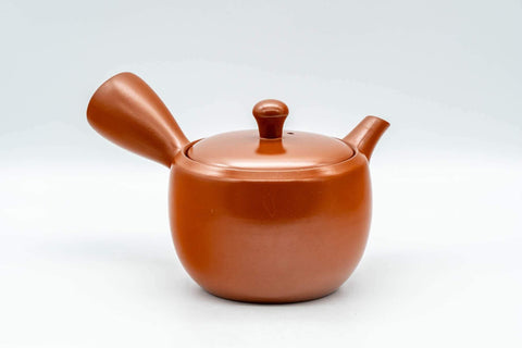 Tezumi — Japanese Kyusu - Classic Tokoname-yaki Ceramic Teapot - 320ml — top-down view of the lid