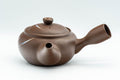 Japanese Kyusu - Floral Pattern Clay Teapot with Fine Mesh Strainer - 400ml - Tezumi