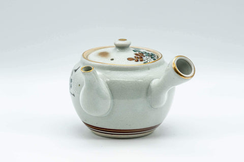 Japanese Kyusu - Floral Gold Kutani-yaki Porcelain Debeso Teapot - 230ml - Tezumi