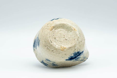 Tezumi — Japanese Katakuchi - Indigo White Water Cooler - 60ml — inverted showing the foot ring