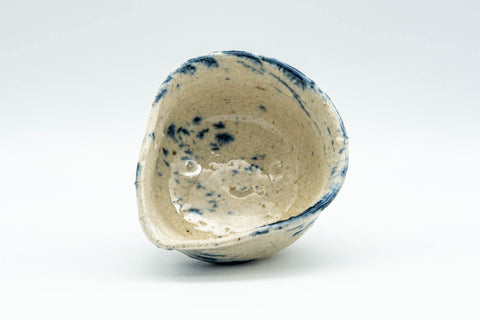 Tezumi — Japanese Katakuchi - Indigo White Water Cooler - 60ml — tipped to show the interior