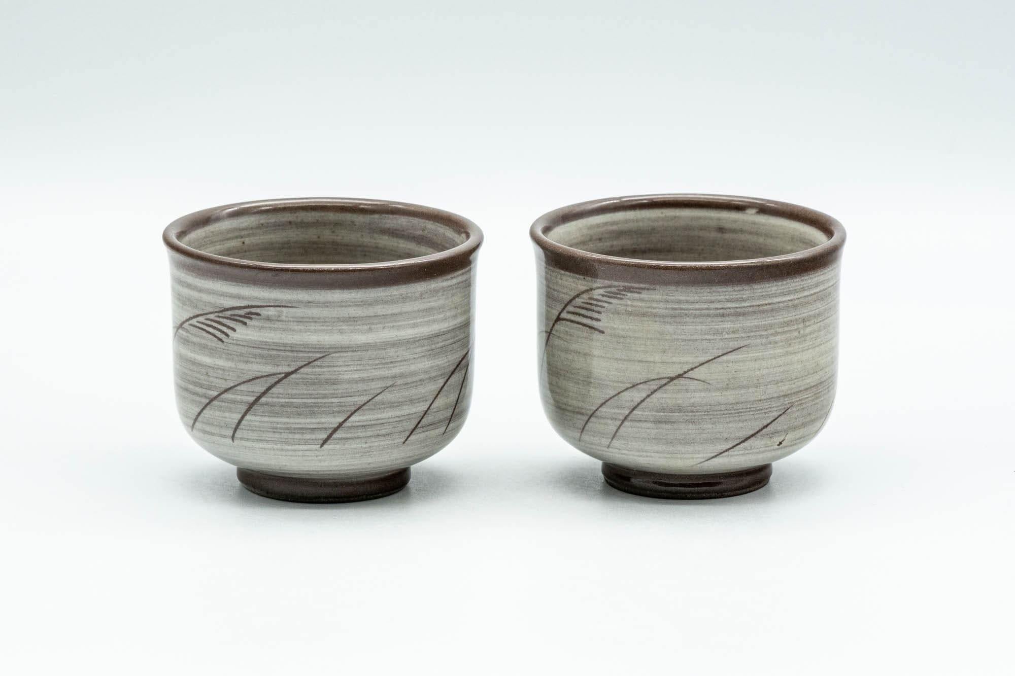 Japanese Teacups - Pair of Egret Utsutsugawa-yaki Guinomi - 50ml - Tezumi
