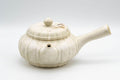 Tezumi — Japanese Kyusu - Floral Pumpkin-shaped Debeso Teapot - 300ml — side view with the lid and side handle