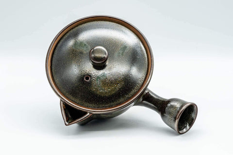 Japanese Kyusu - Black Green Glazed Houhin-style Do-ake Teapot - 200ml - Tezumi