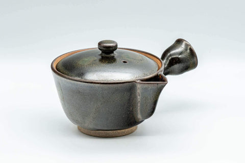 Japanese Kyusu - Black Green Glazed Houhin-style Do-ake Teapot - 200ml - Tezumi
