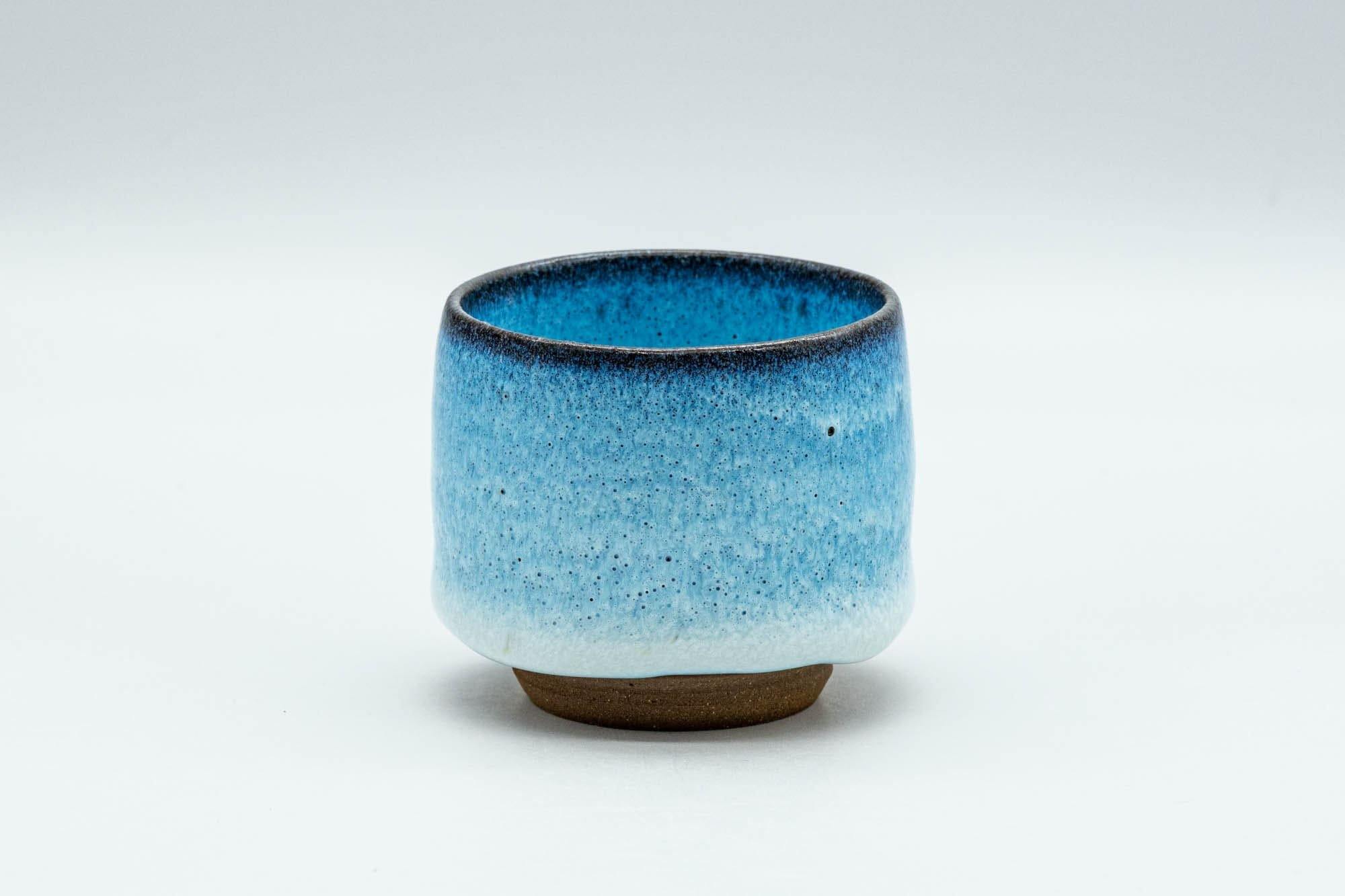 Japanese Teacup - Sky Blue Hare's Fur Glazed Guinomi - 55ml - Tezumi