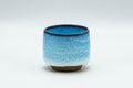 Tezumi — Japanese Teacup - Sky Blue Hare's Fur Glazed Guinomi - 55ml — front view from another angle