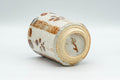 Tezumi — Japanese Teacup - Floral Shino Glazed Tsutsu-gata Yunomi - 160ml — tipped to show the interior