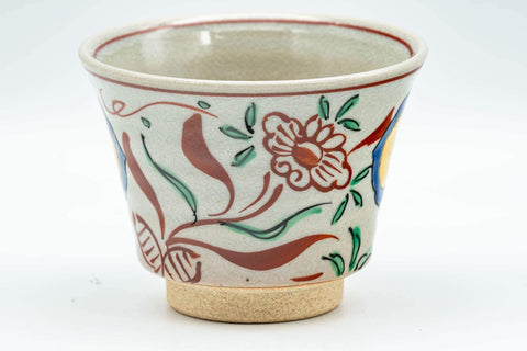 Japanese Teacup - Floral Gold Painted Yunomi - 130ml - Tezumi