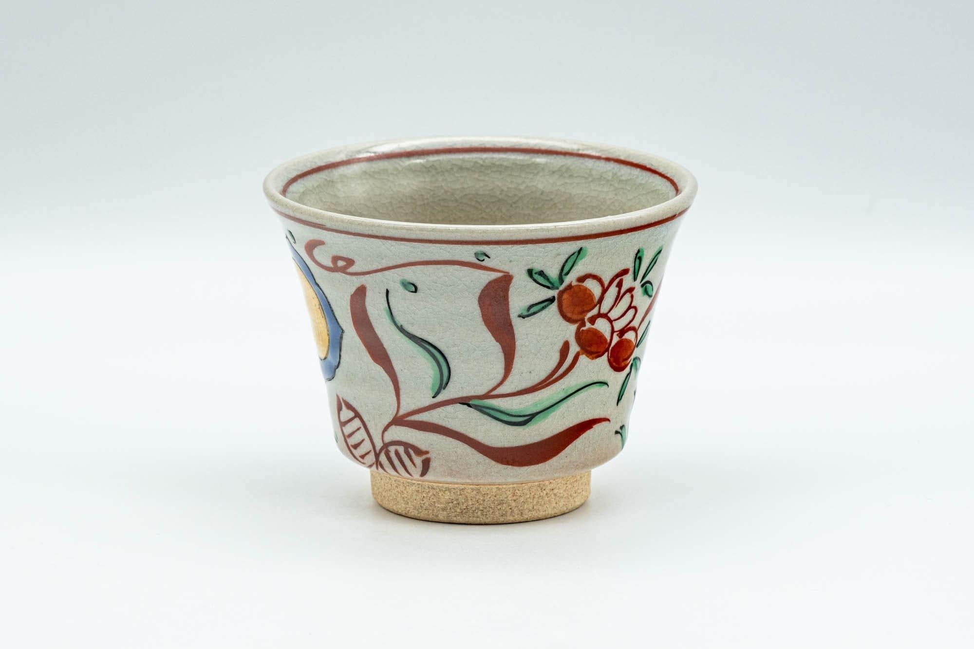 Japanese Teacup - Floral Gold Painted Yunomi - 130ml - Tezumi