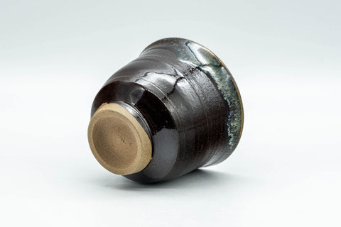 Japanese Teacup - Brown, Beige, and Blue Drip-Glazed Yunomi - 90ml - Tezumi