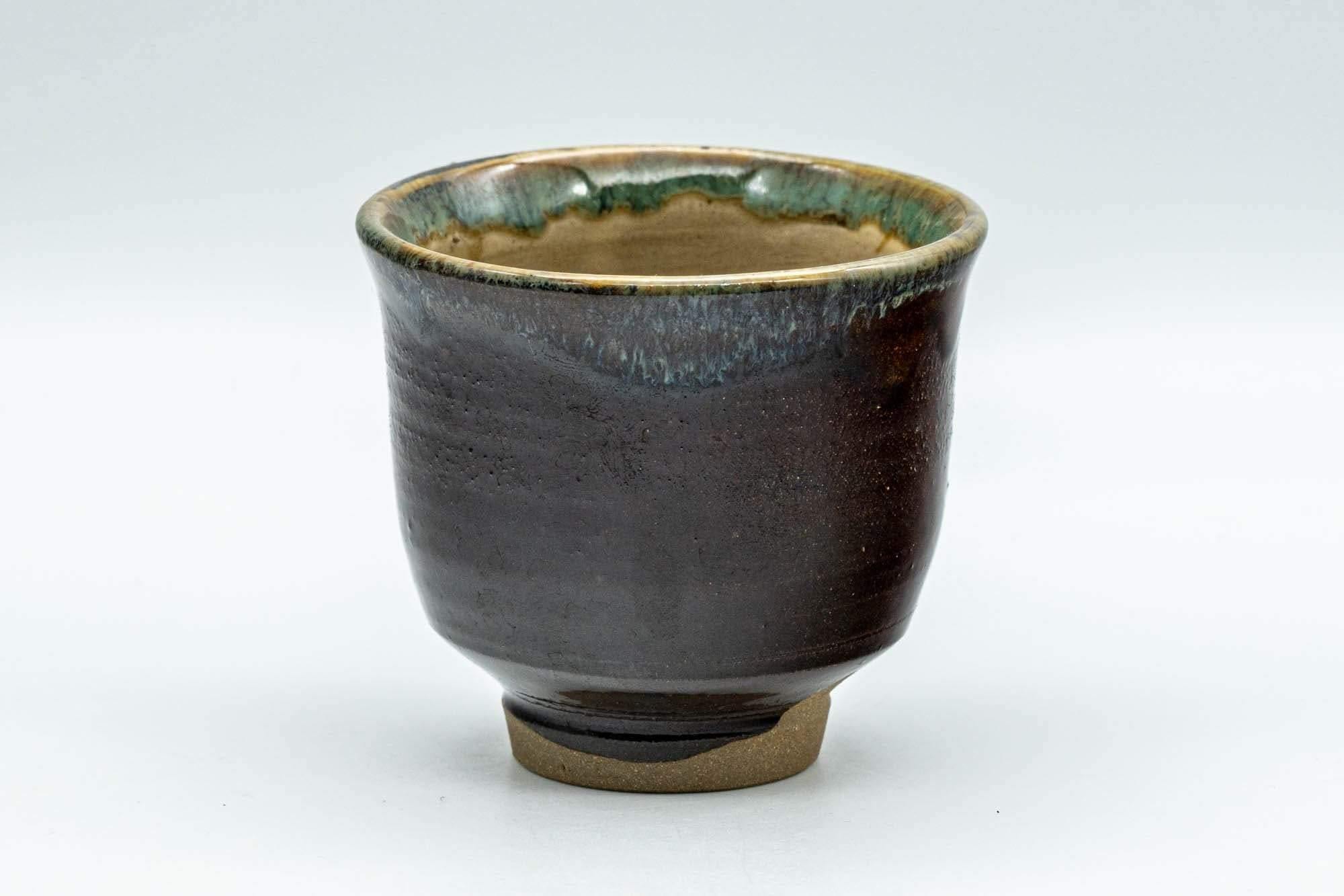Japanese Teacup - Brown, Beige, and Blue Drip-Glazed Yunomi - 90ml - Tezumi