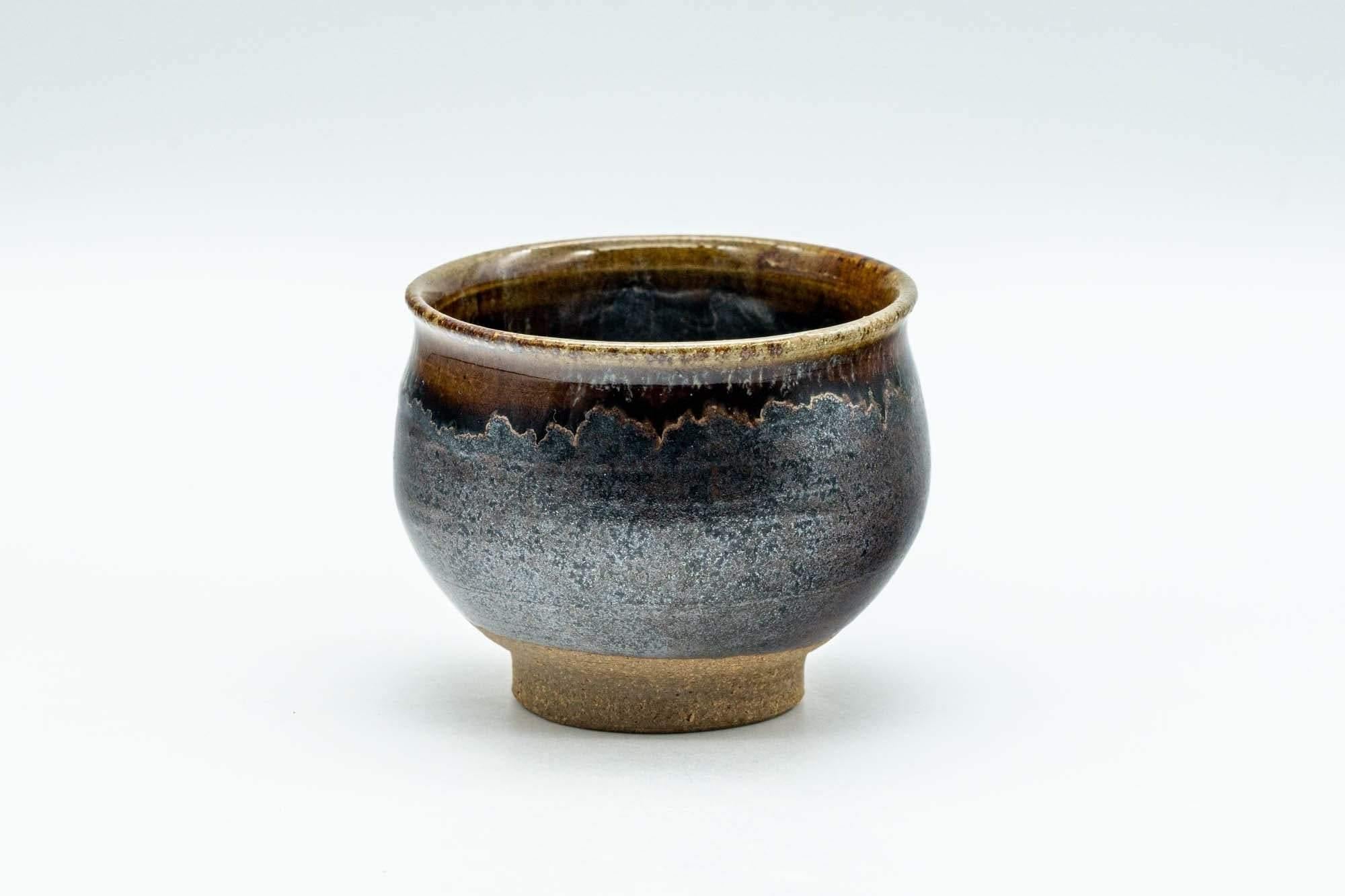 Japanese Teacup - Black and Brown Drip-Glazed Yunomi - 70ml - Tezumi