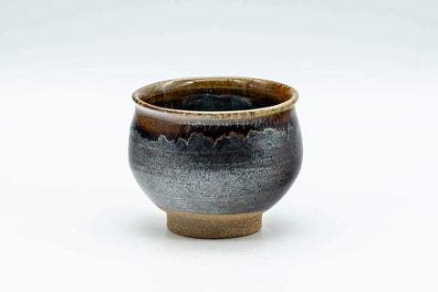 Japanese Teacup - Black and Brown Drip-Glazed Yunomi - 70ml - Tezumi