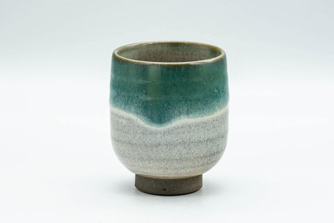 Japanese Teacup - Green Drip-Glazed Agano-yaki Yunomi - 100ml - Tezumi