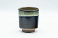 Tezumi — Japanese Teacup - Jet Black and Grey Hare's Fur Glazed Yunomi - 120ml — front view from another angle