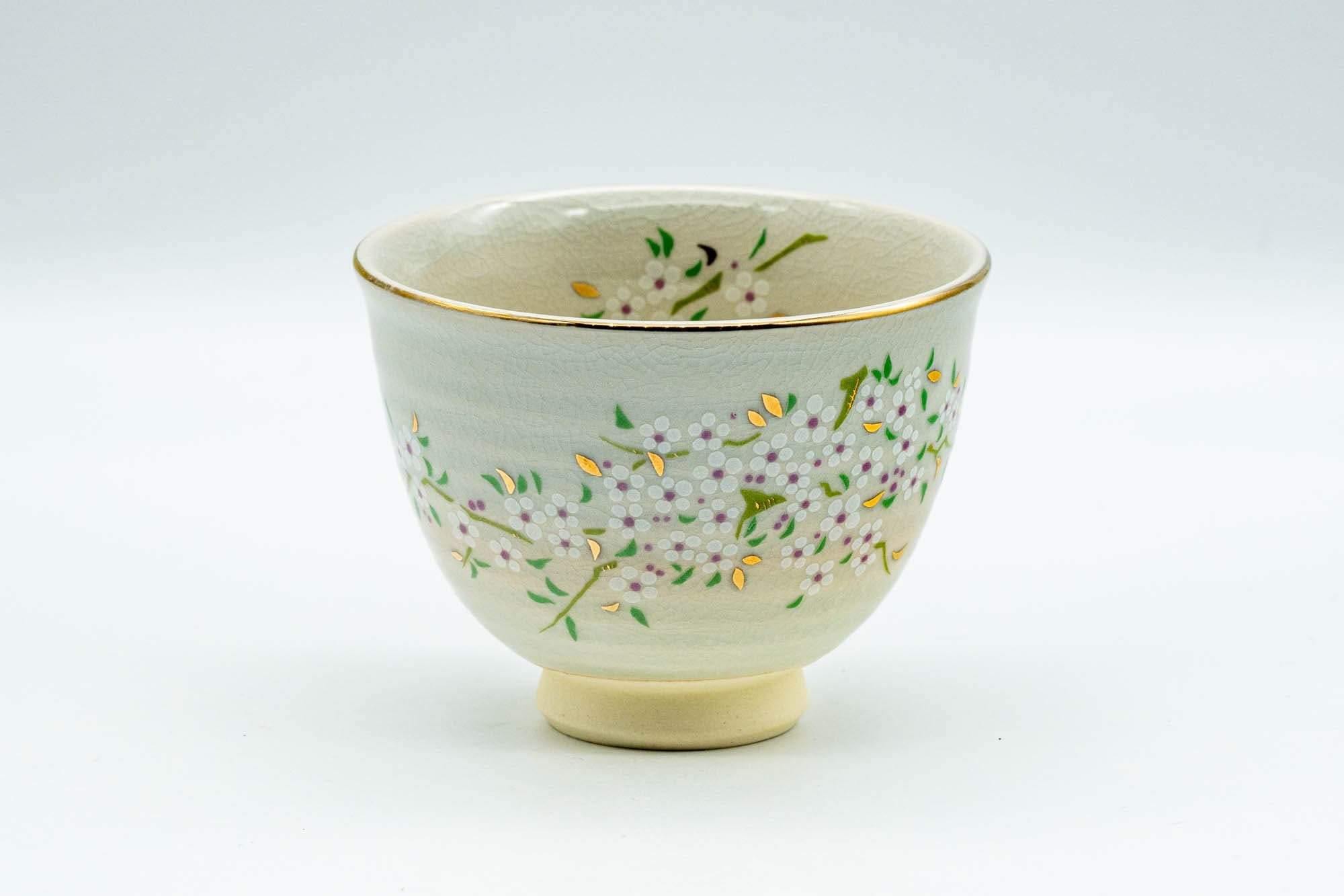 Japanese Teacup - Floral Gold Kyo-yaki Yunomi - 110ml - Tezumi
