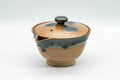 Tezumi — Japanese Houhin - Blue-Green Drip Glazed Agano-yaki Do-ake Teapot - 160ml — three-quarter view