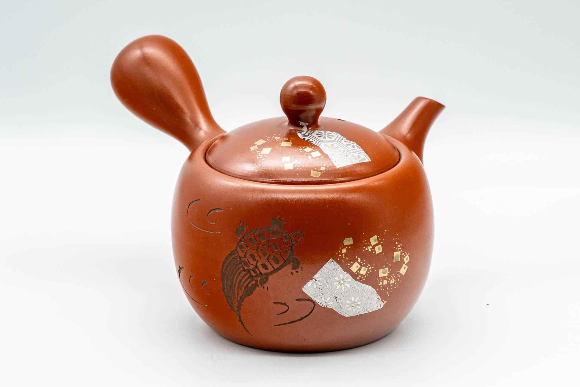 Japanese Kyusu - Engraved Turtle Tokoname-yaki Teapot - 350ml - Tezumi