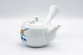 Japanese Kyusu - White Floral Arita-yaki Debeso Teapot - 200ml - Tezumi