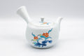 Japanese Kyusu - White Floral Arita-yaki Debeso Teapot - 200ml - Tezumi
